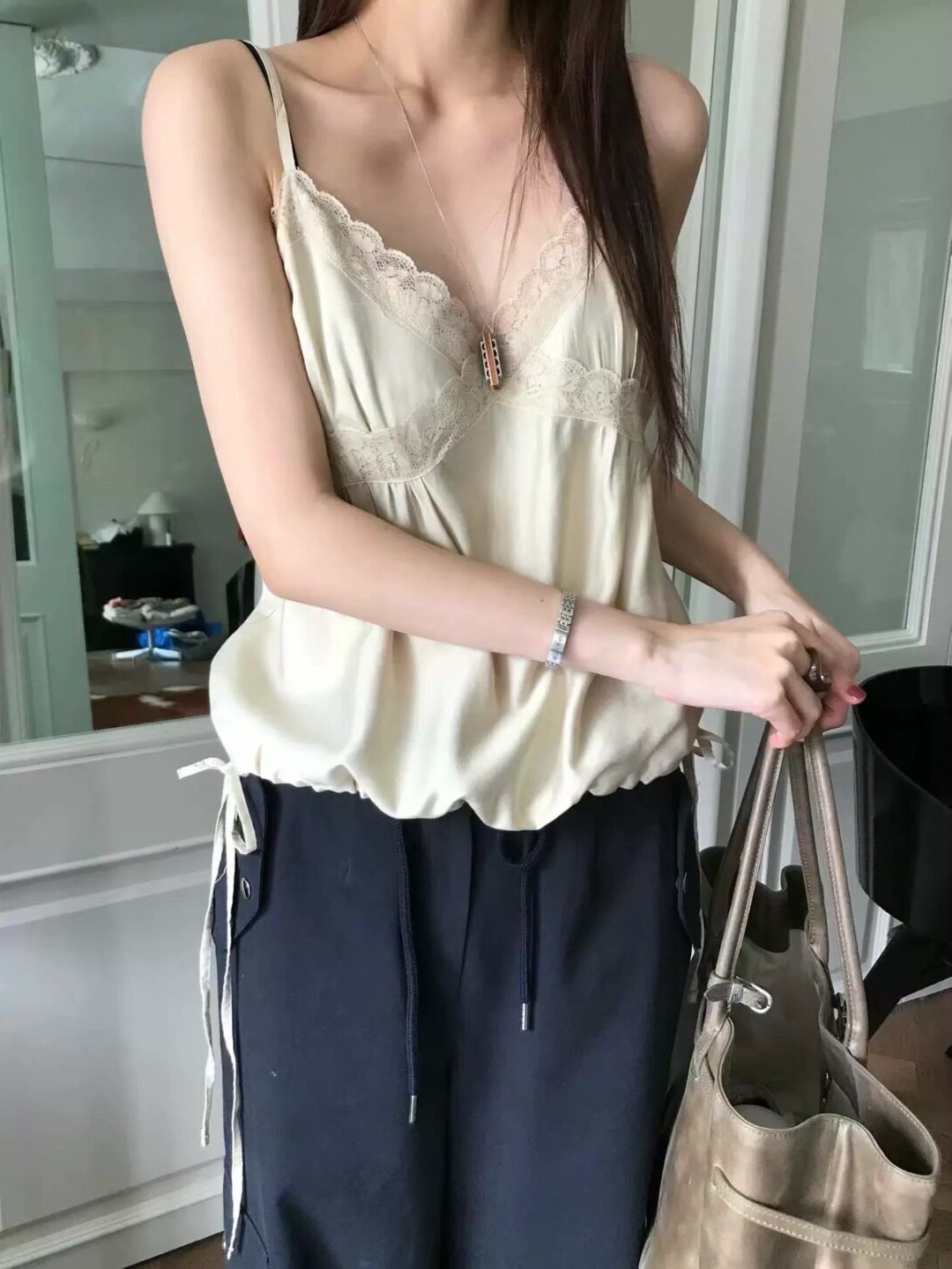 Resin Vat - Fashionable V-Neck Strap Base Layer Top