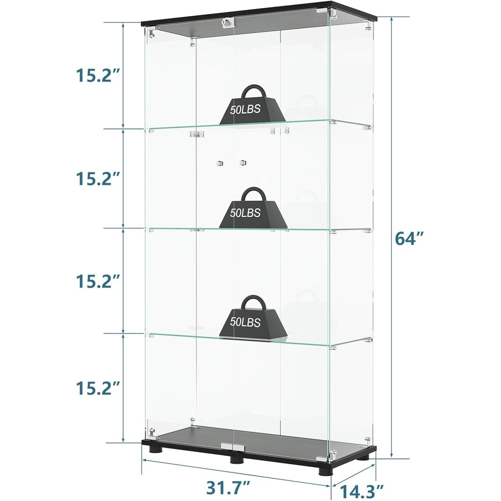 Glass Display Cabinet with 4-S - Glass Bed review and price