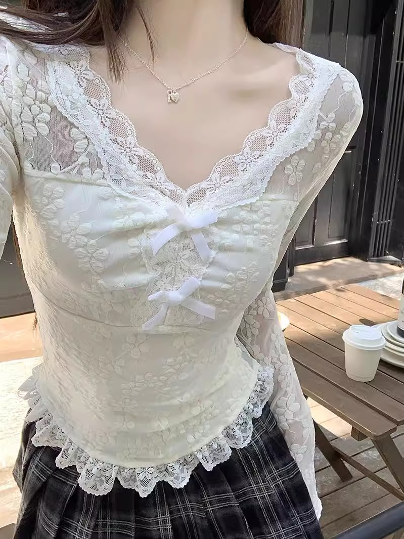 Pure Desire Lace Trim V-Neck T - Resin Vat review and price